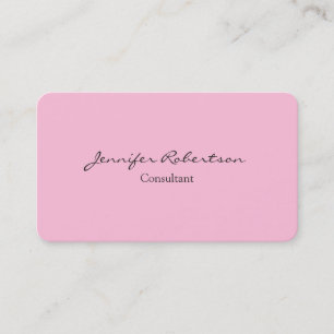 Classical Simple Pink Plain Unique Business Card