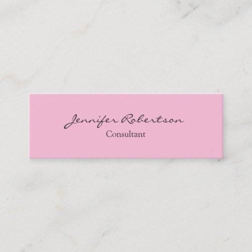 Classical Simple Pink Plain Unique Slim Mini Business Card