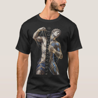 Classical Statue Cyberpunk Wireframe Art T-Shirt