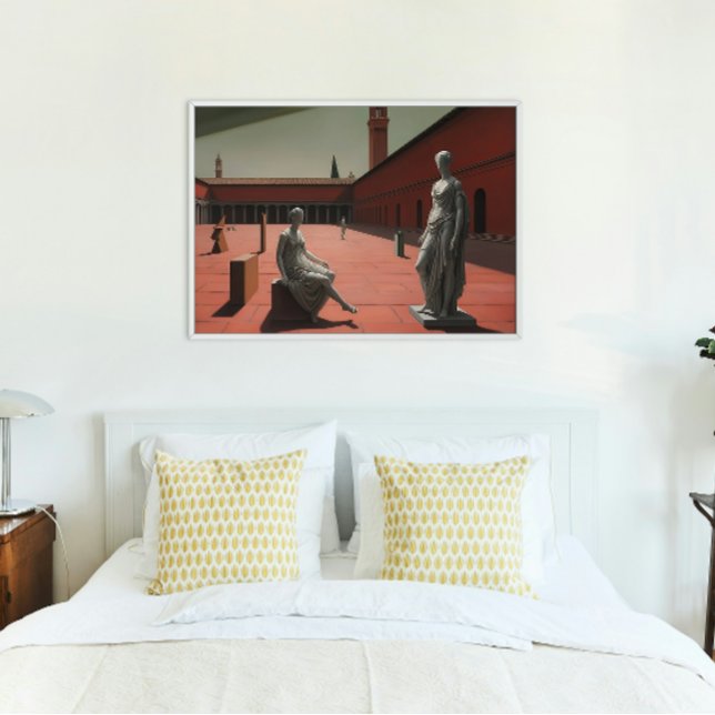 Classical Statues in a Surreal Courtyard | Acrylic Print (Creator Uploaded)
