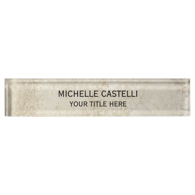 Classical Stone Design Simple Minimalist Desk Name Plate (Front)
