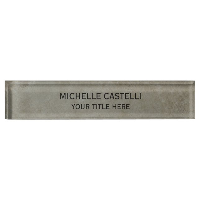 Classical Stone Design Simple Minimalist Desk Name Plate (Front)