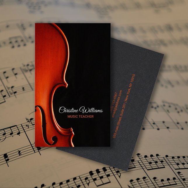 Classical String Music Teacher Professional Business Card (Classical String Music Teacher Professional Business Card)
