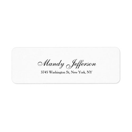 Classical Style Script Creative Plain Black White Label