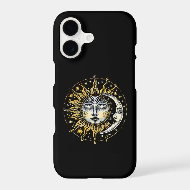 Classical style Sun&Moon&Star Divination Astrology iPhone Case (Back)