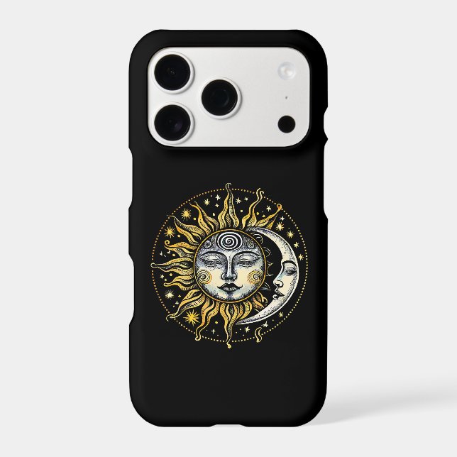Classical style Sun&Moon&Star Divination Astrology Iphone Case (Back)