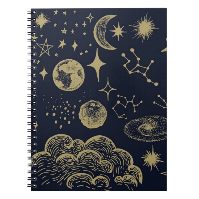 Classical style Sun&Moon&Star Divination Astrology Notebook (Front)