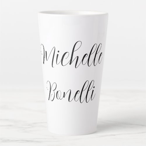 Classical Stylish Script Add Your Name Plain Latte Mug