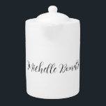 Classical Stylish Script Add Your Name Plain Teapot<br><div class="desc">This design,  which will give people confidence,  is simple and plain,  but at the same time will attract all the attention,  is just for you.</div>