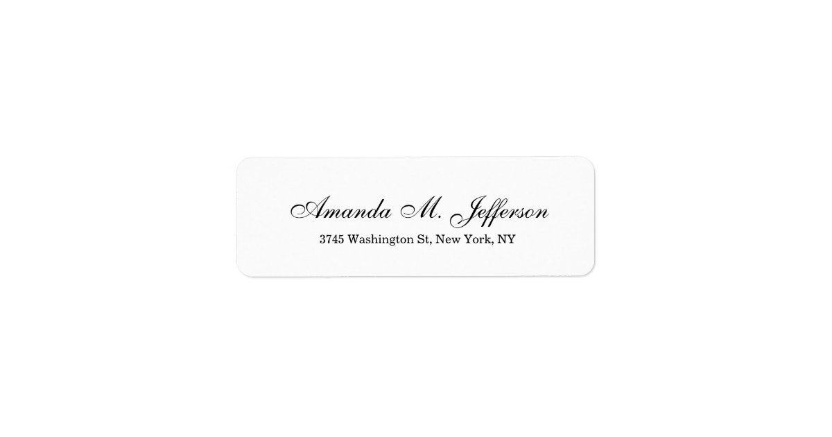 Classical Stylish Script Elegant Black White Label | Zazzle