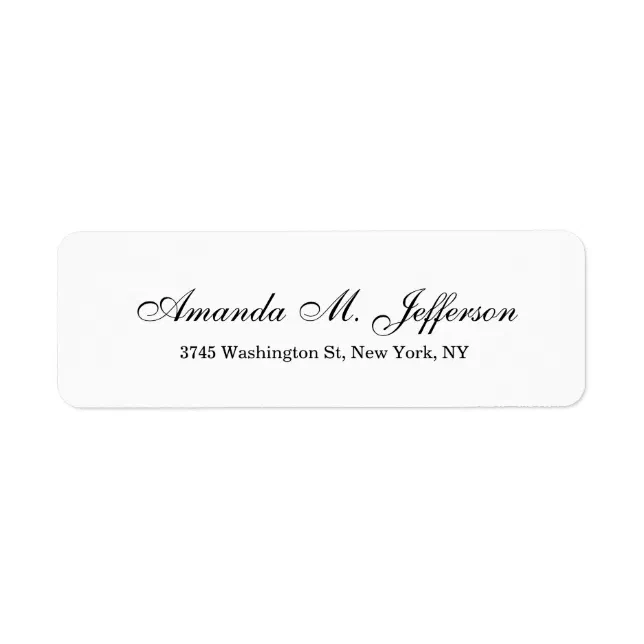 Classical Stylish Script Elegant Black White Label | Zazzle