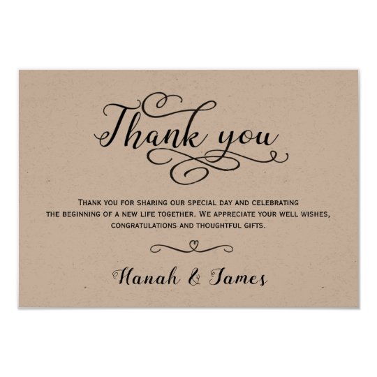 CLASSICAL THANK YOU CARD - KRAFT PAPER | Zazzle.com