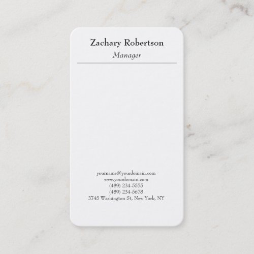 Classical trendy plain simple minimalist business card