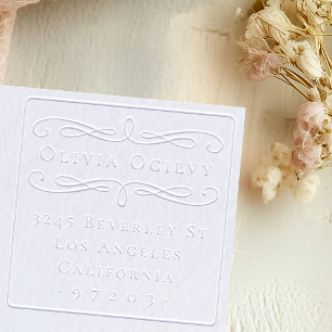 Classical Typography Custom Name Return Address Embosser