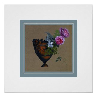 Classical Urn with Flowers Fine Art Poster