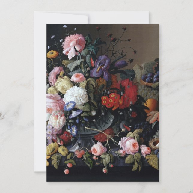 Classical Vintage Flower Art Painting Card (Front)