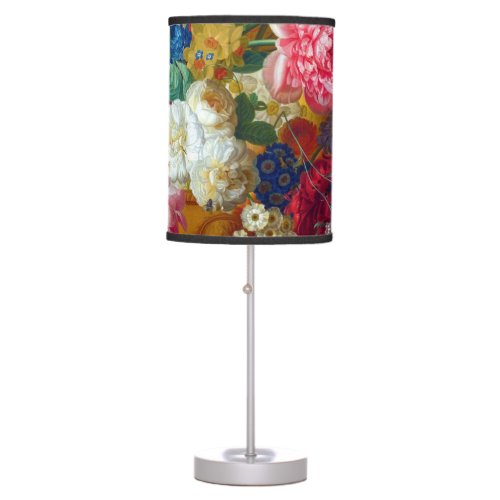 Classical Vintage Flowers Art Painting Table Lamp