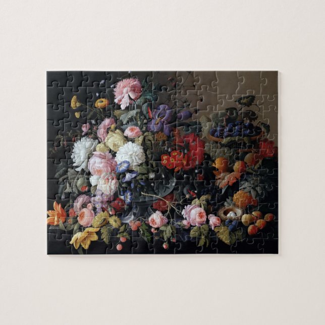 Classical Vintage Flowers Vase Art Painting Jigsaw Puzzle (Horizontal)