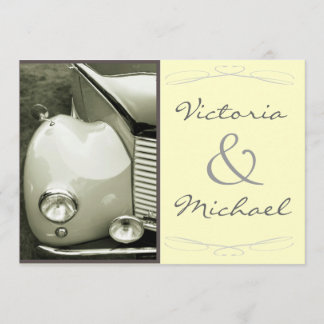 Classical Vintage Motor Wedding Invitation