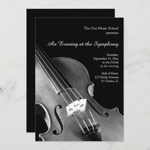 Classical Violin Symphony Recital Invitations