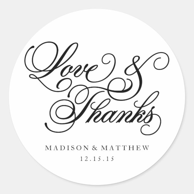 Classical | Wedding Favor Labels (Front)