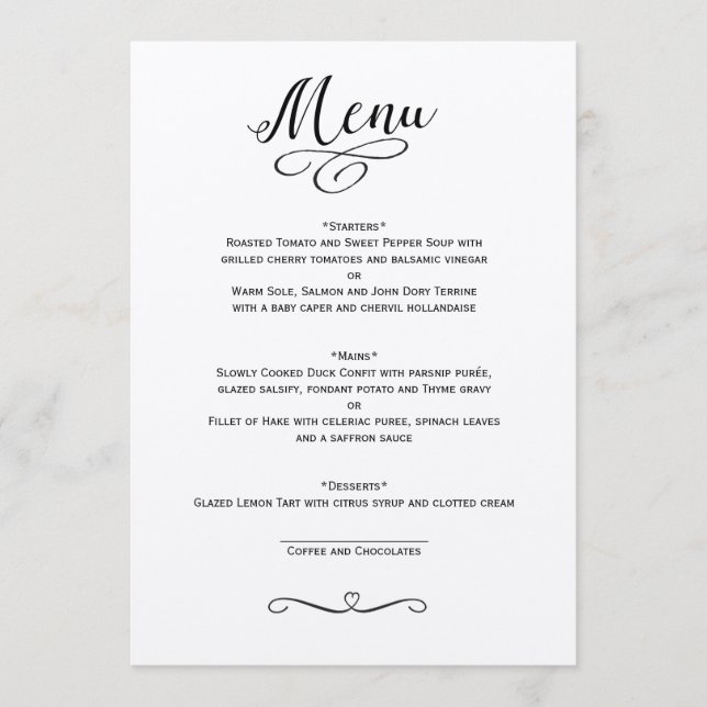 CLASSICAL WEDDING MENU CARD (Front)