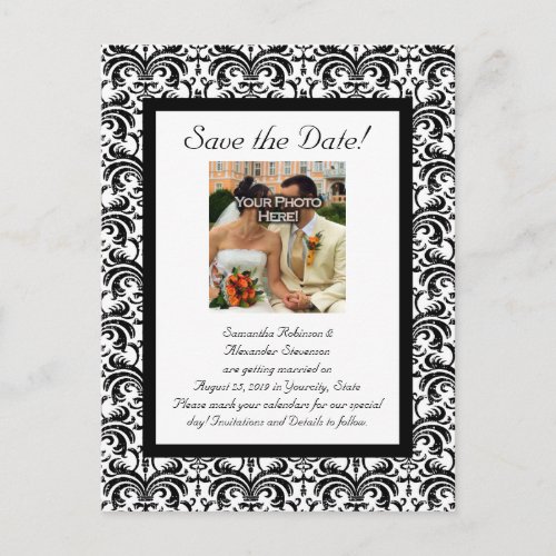 Classical Wedding Save the Date Announcement Postcard