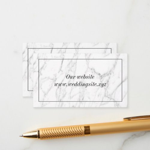 Classical white marble stone traditional wedding enclosure card