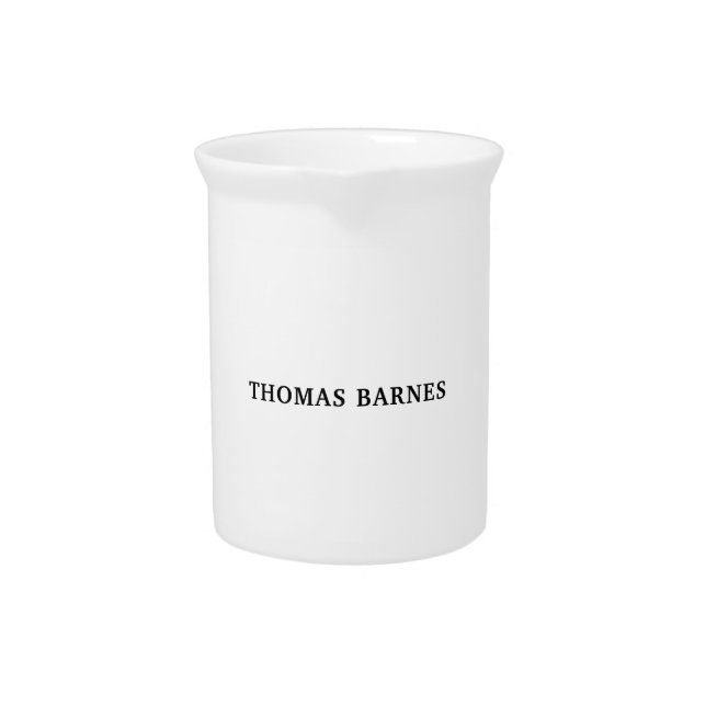 Classical White Minimalist Plain Elegant Beverage Pitcher (Front)