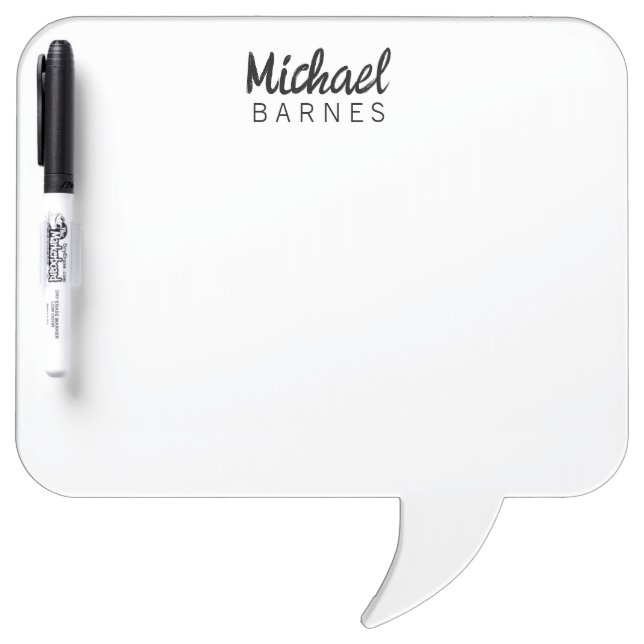 Classical White Minimalist Plain Elegant Dry Erase Board (Front)