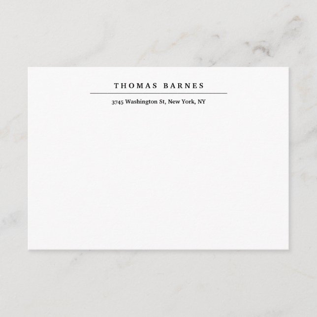 Classical White Minimalist Plain Elegant Enclosure Card (Front)