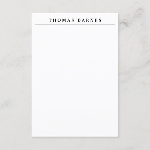Classical White Minimalist Plain Elegant Enclosure Card