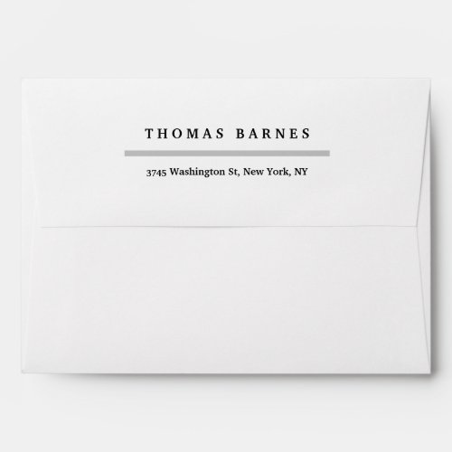 Classical White Minimalist Plain Elegant Envelope