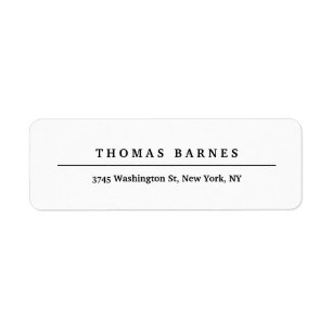 Classical White Minimalist Plain Elegant Label
