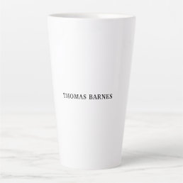 Classical White Minimalist Plain Elegant Latte Mug