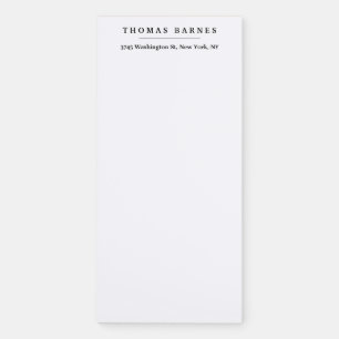 Classical White Minimalist Plain Elegant Magnetic Notepad