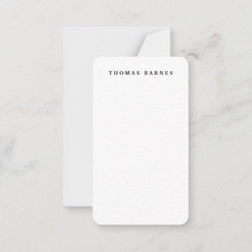 Classical White Minimalist Plain Elegant Note Card