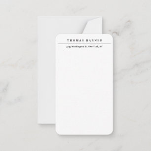 Classical White Minimalist Plain Elegant Note Card
