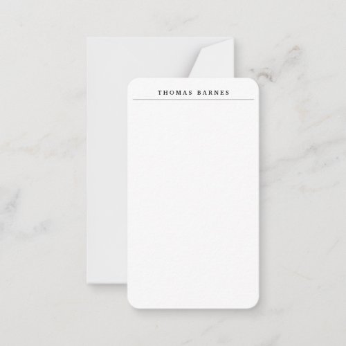 Classical White Minimalist Plain Elegant Note Card