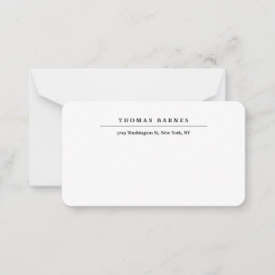 Classical White Minimalist Plain Elegant Note Card
