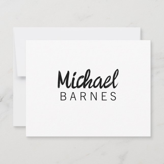 Classical White Minimalist Plain Elegant Note Card (Front)