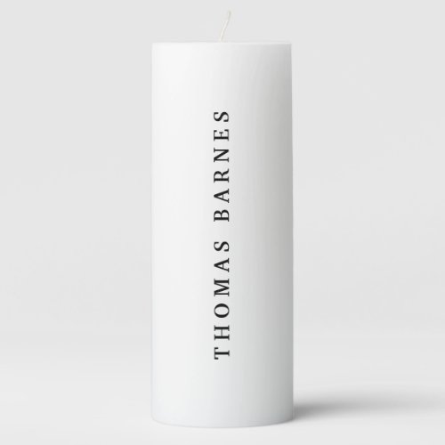 Classical White Minimalist Plain Elegant Pillar Candle
