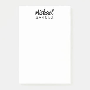 Classical White Minimalist Plain Elegant Post-it Notes