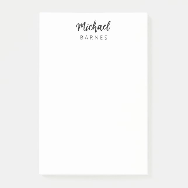 Classical White Minimalist Plain Elegant Post-it Notes (Front)