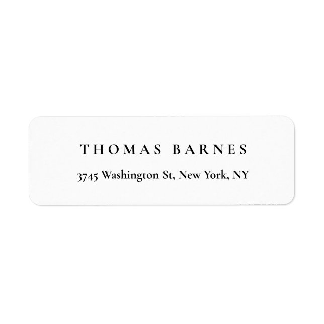 Classical White Minimalist Plain Elegant Simple Label (Front)