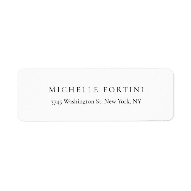Classical White Minimalist Plain Elegant Simple Label (Front)
