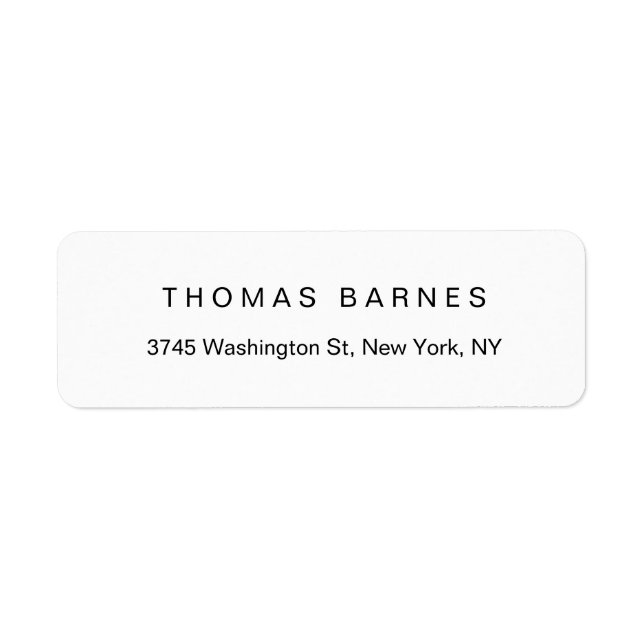 Classical White Minimalist Plain Elegant Simple Label (Front)