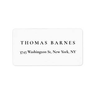 Classical White Minimalist Plain Elegant Simple Label