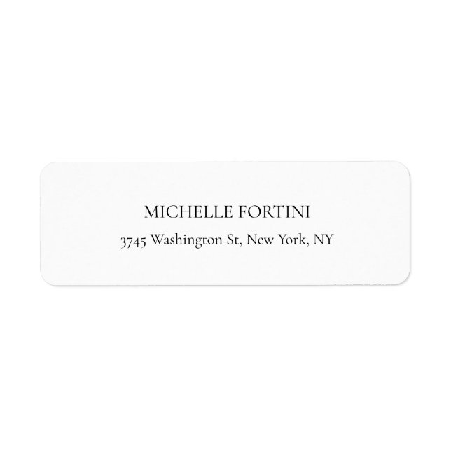 Classical White Minimalist Plain Elegant Simple Label (Front)