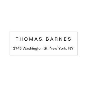 Classical White Minimalist Plain Elegant Simple Self-inking Stamp